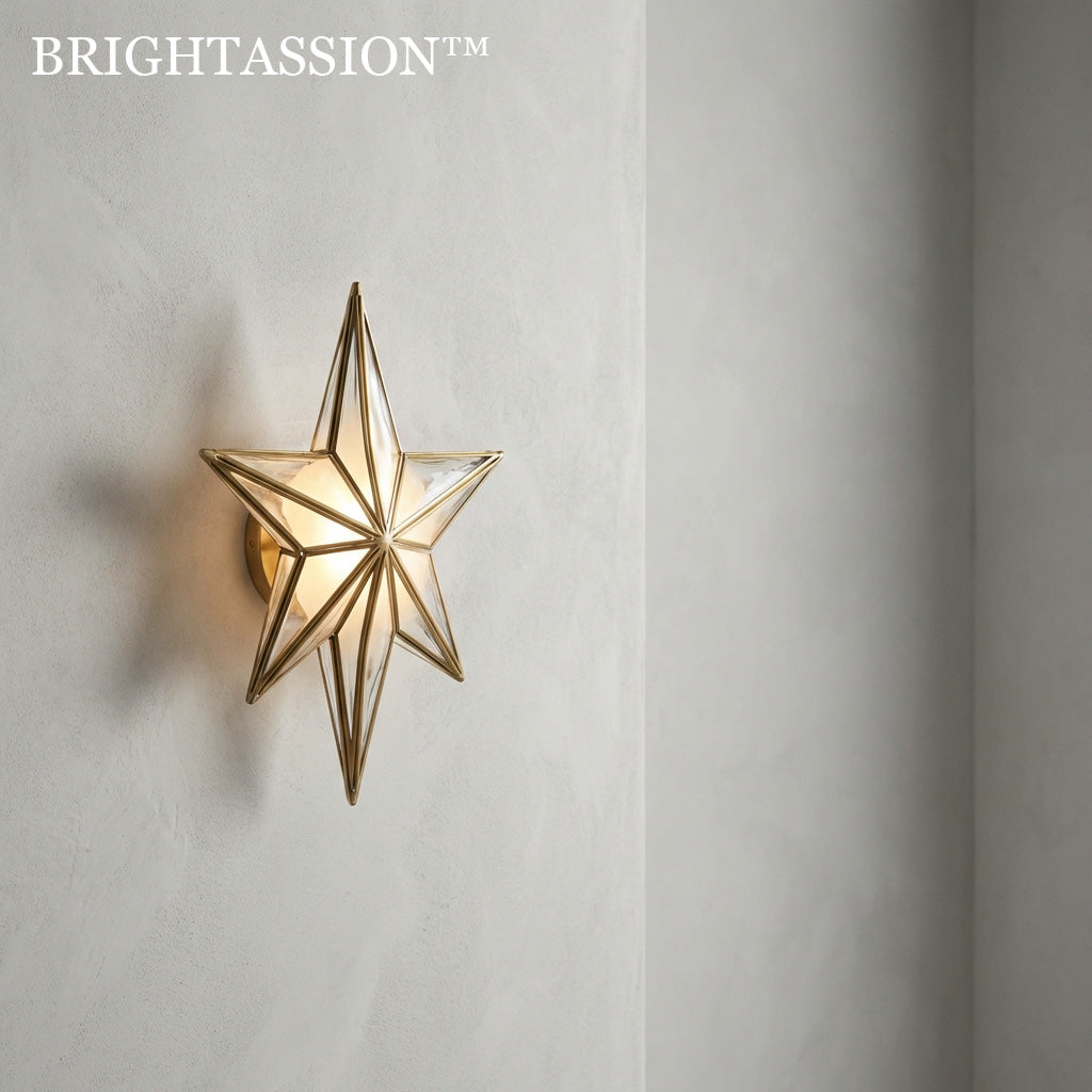 🌟Brightassion™ THE POLARIS GEOMETRIC SCONCE - "Why settle for illuminating a wall when you can adorn it with a star? The Polaris Sconce captures the wild, untamed beauty of celestial geometry within a precise, handcrafted metallic cage."