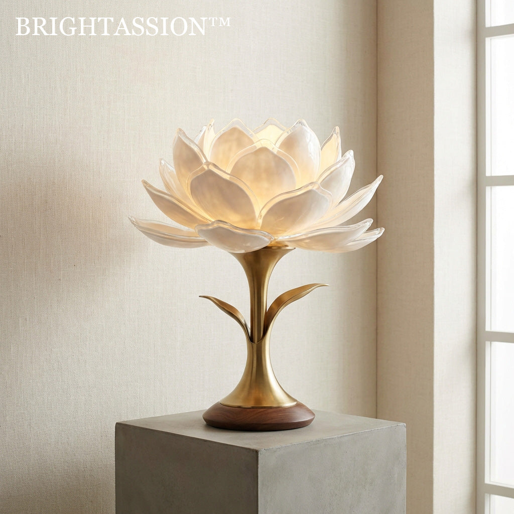 Brightassion™ THE NYMPHAEA BOTANICAL LAMP - "Light, like nature, should unfold gently. By layering frosted glass into the shape of a blooming lotus, we have created a fixture that does not merely shine—it blossoms."
